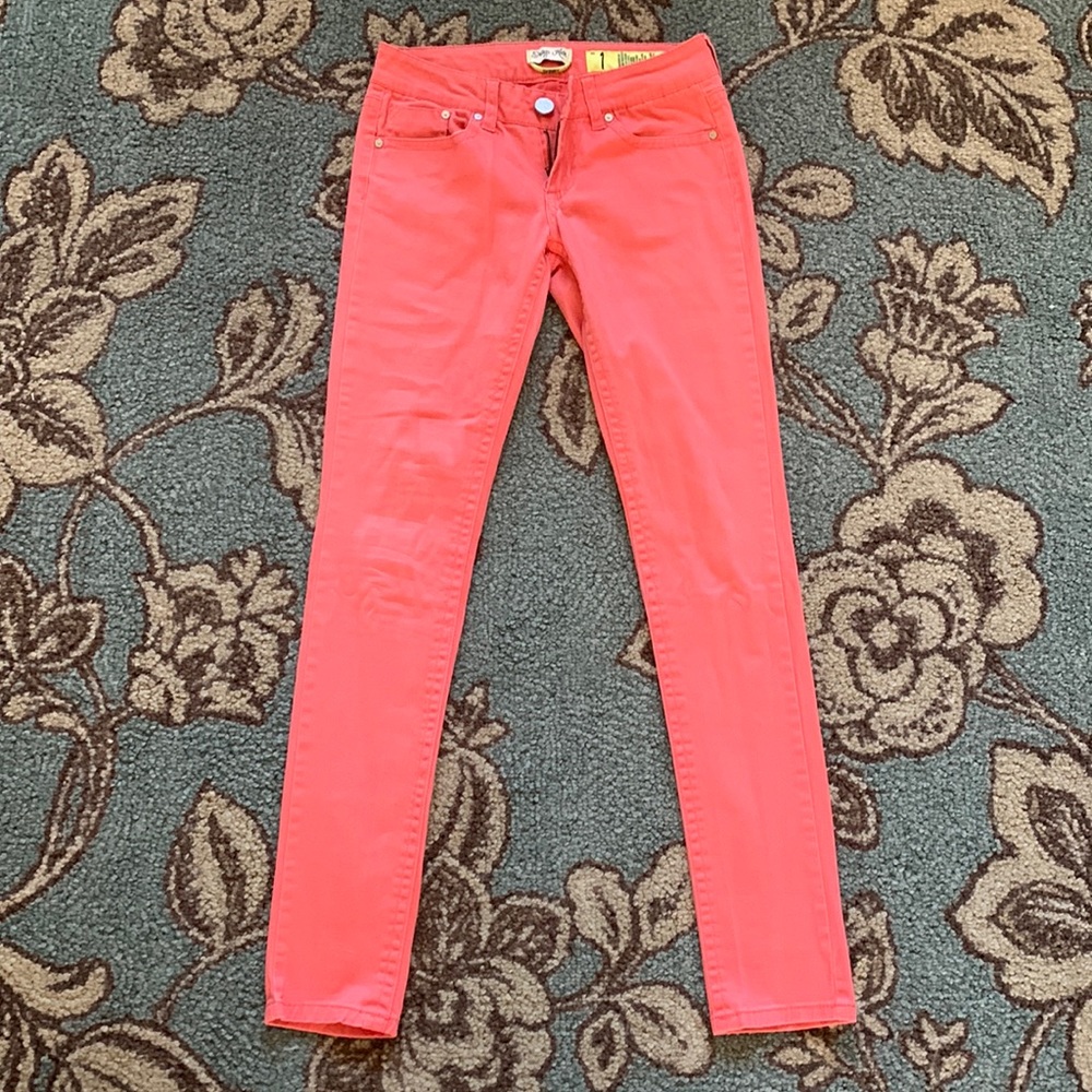 🔥Indigo Rein Coral Skinny Jeans Size 1